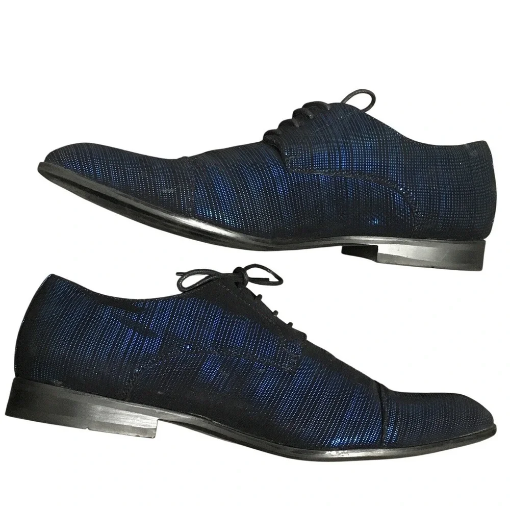 Amali Men's‎ Shoes Royal Blue Pin Stripe Look With Black Laces Size 10.5 Dance